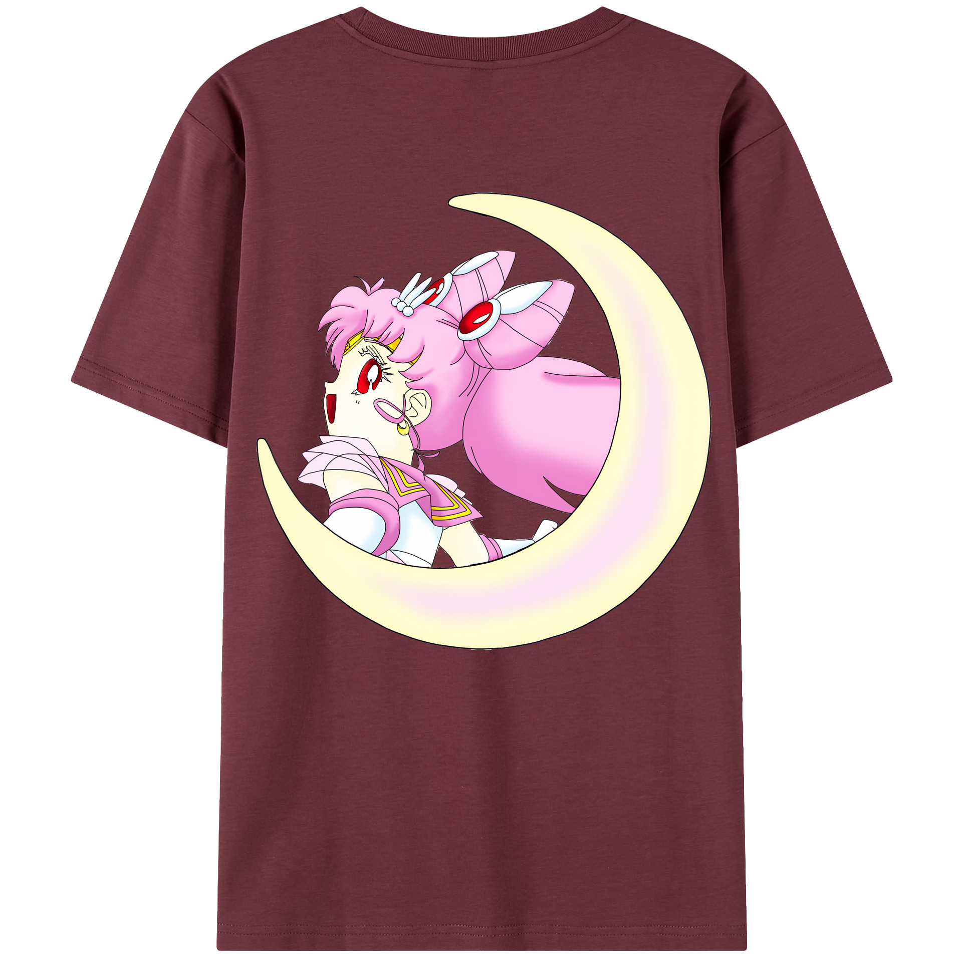 （画像用） 美少女戦士セーラームーン ちびうさ Sailor Moon Chibiusa Tsukino Usagi Small Lady Serenity 綿100％半袖Tシャツ（背面プリント）